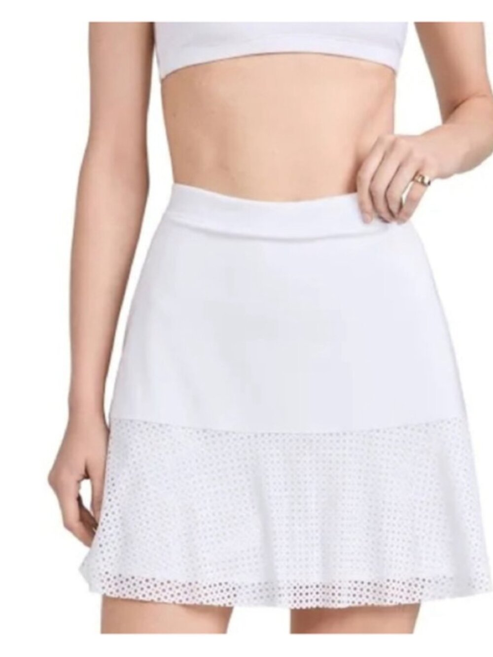 Ralph Lauren RLX Golf/Tennis White Eyelet Flounce Mini Skirt